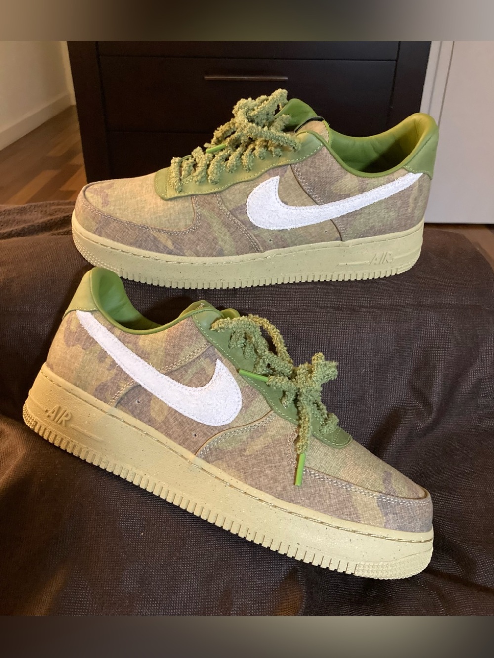 NIB Men’s Nike Air Force 1 Low OS Camo Sneakers size 11 Asparagus Wheat Aluminum